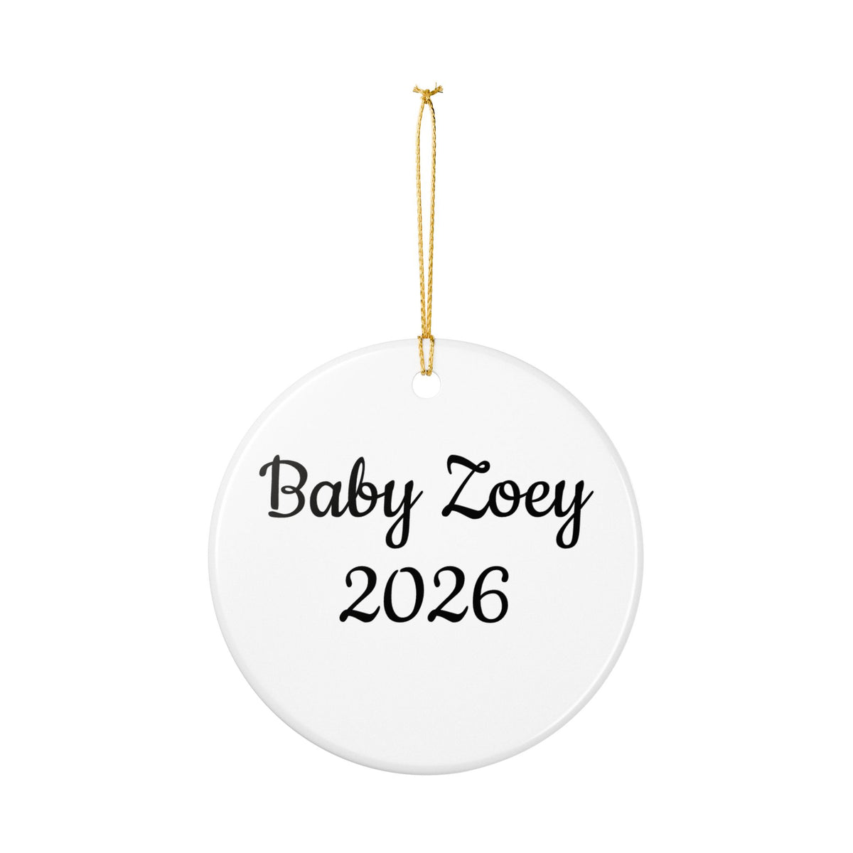 Baby's First Christmas photo ornament with baby name and year, view 5