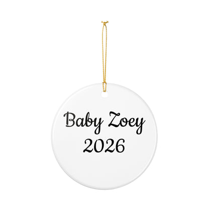 Baby's First Christmas photo ornament with baby name and year, view 5