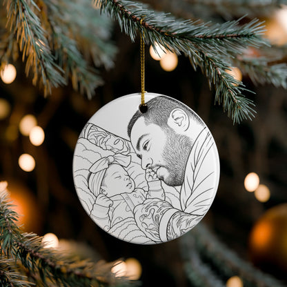 Baby's First Christmas 2026 personalized ceramic ornament with baby name