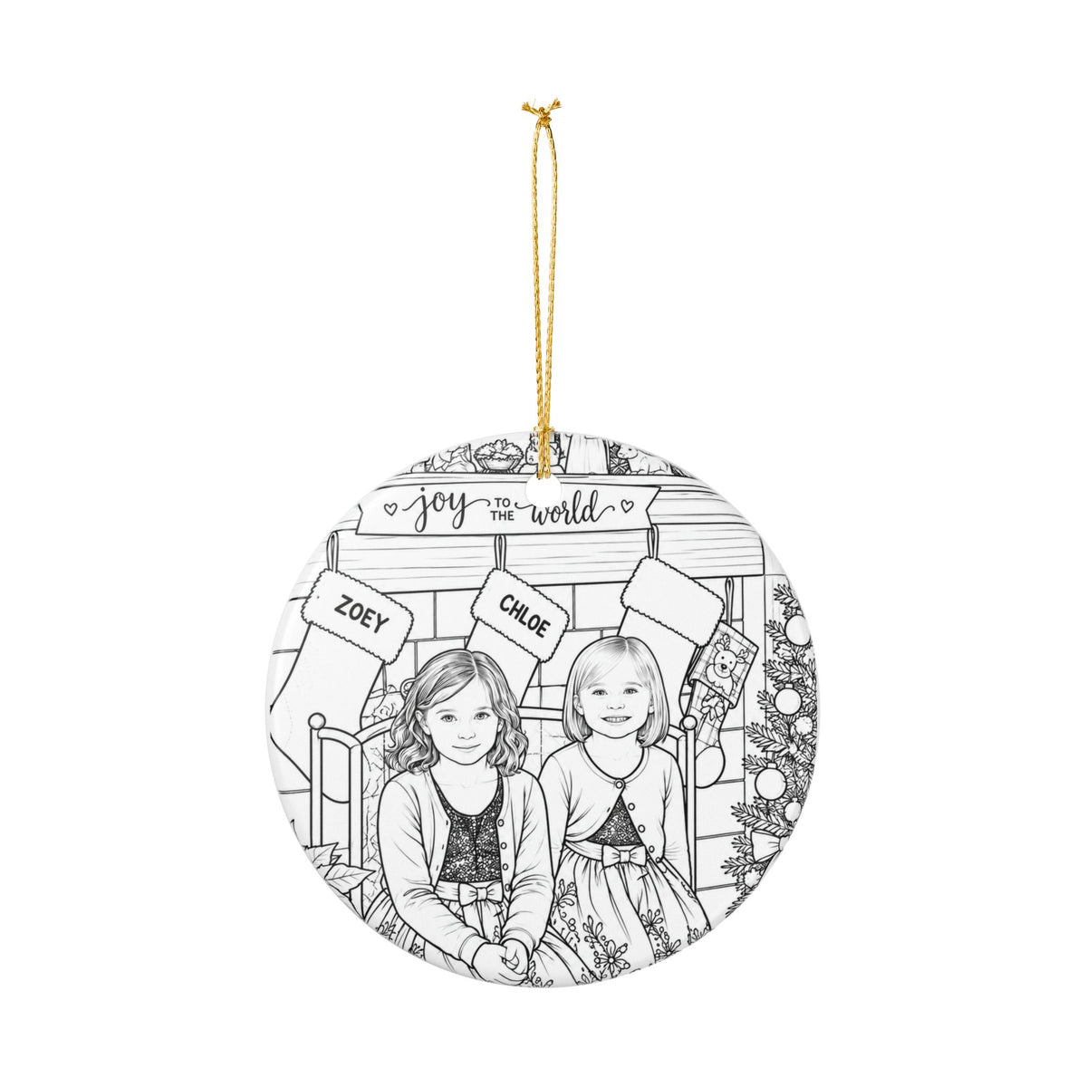 Custom photo Christmas ornament, personalized ceramic picture keepsake, view 6
