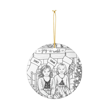 Custom photo Christmas ornament, personalized ceramic picture keepsake, view 6