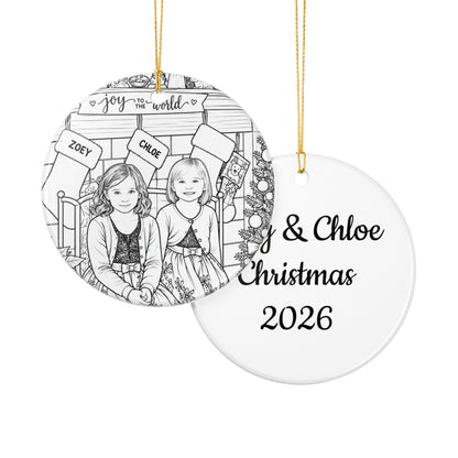 Custom photo Christmas ornament, personalized ceramic picture keepsake, view 9