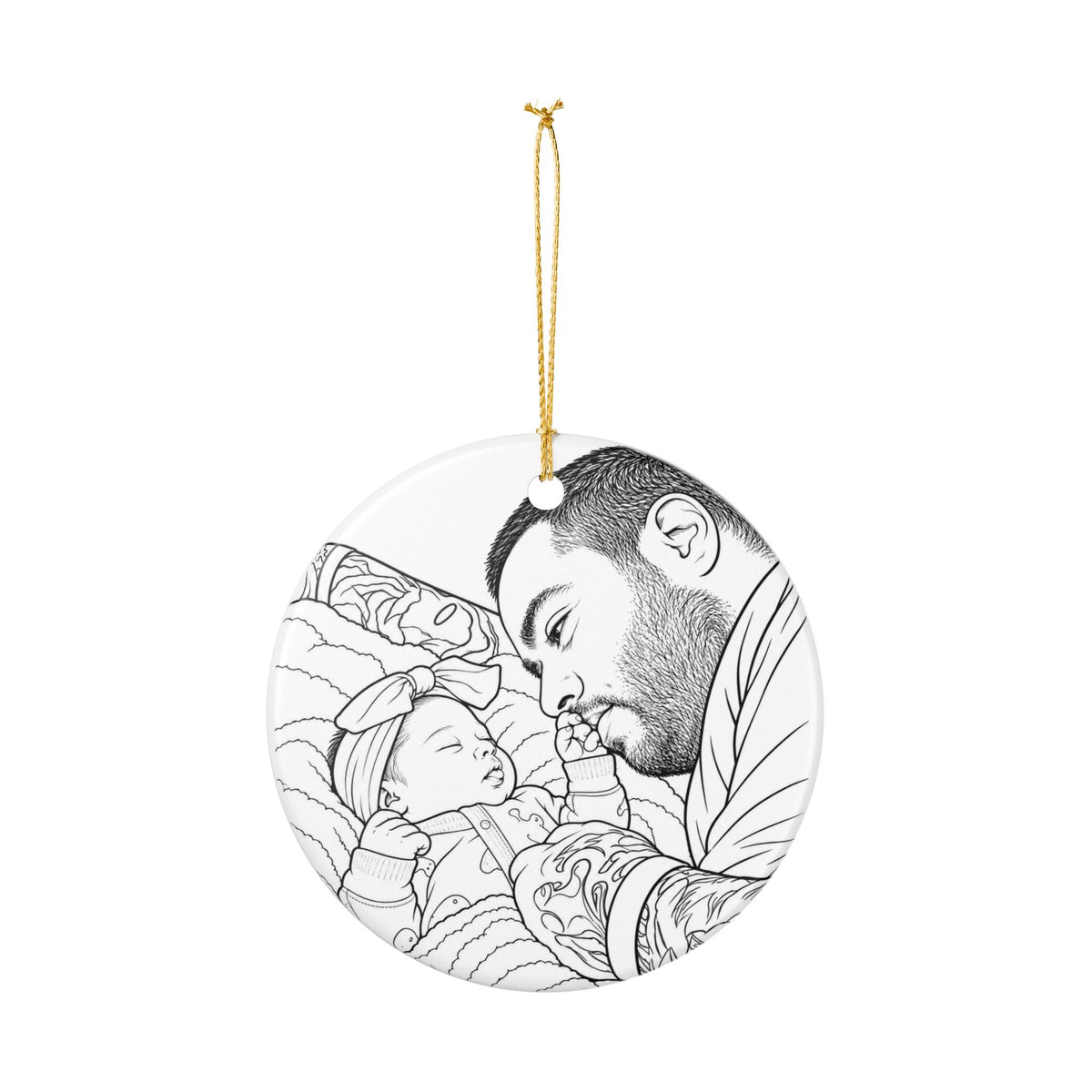 Baby's First Christmas 2026 personalized ceramic ornament with baby name, view 4