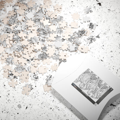 Custom photo puzzle with coloring book style portrait, 110 pieces, view 4