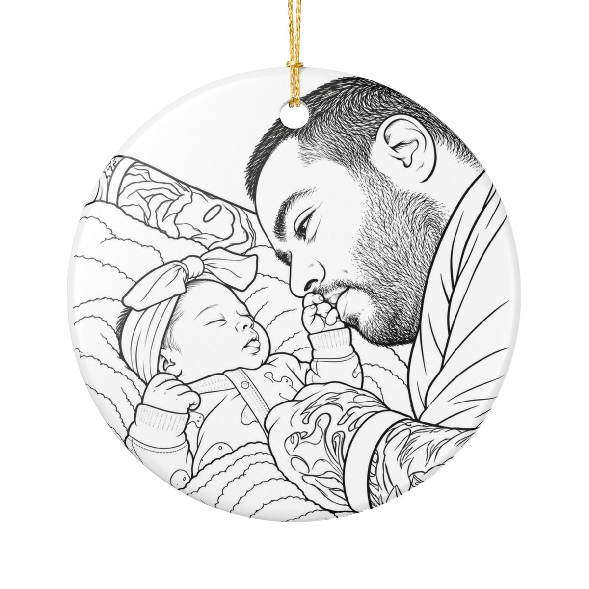 Baby's First Christmas 2026 personalized ceramic ornament with baby name, view 2