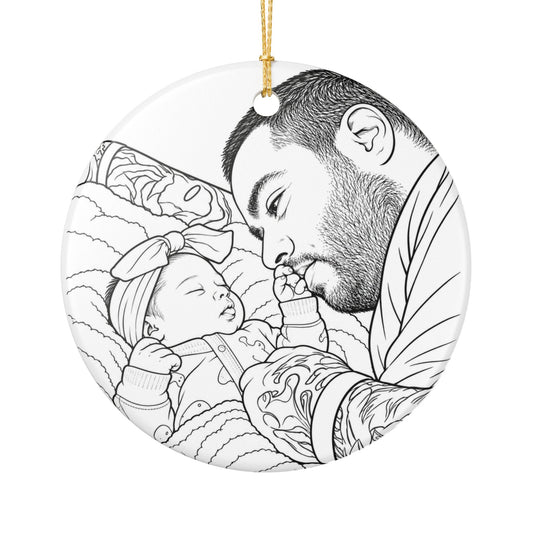 Baby's First Christmas 2026 personalized ceramic ornament with baby name, view 2