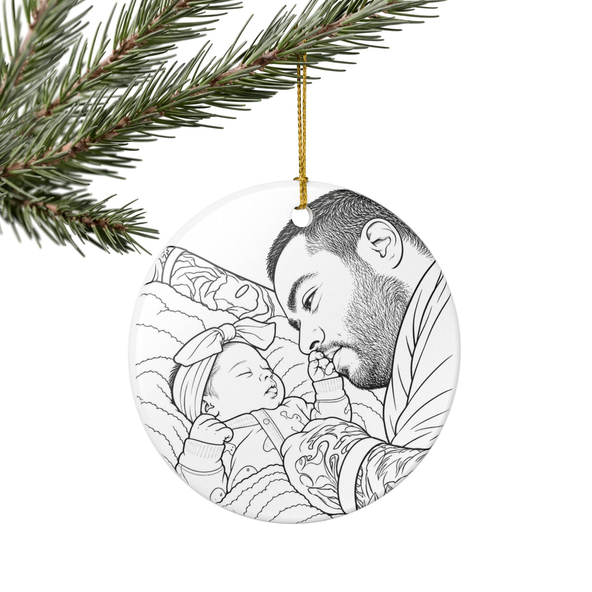 Baby's First Christmas 2026 personalized ceramic ornament with baby name, view 8