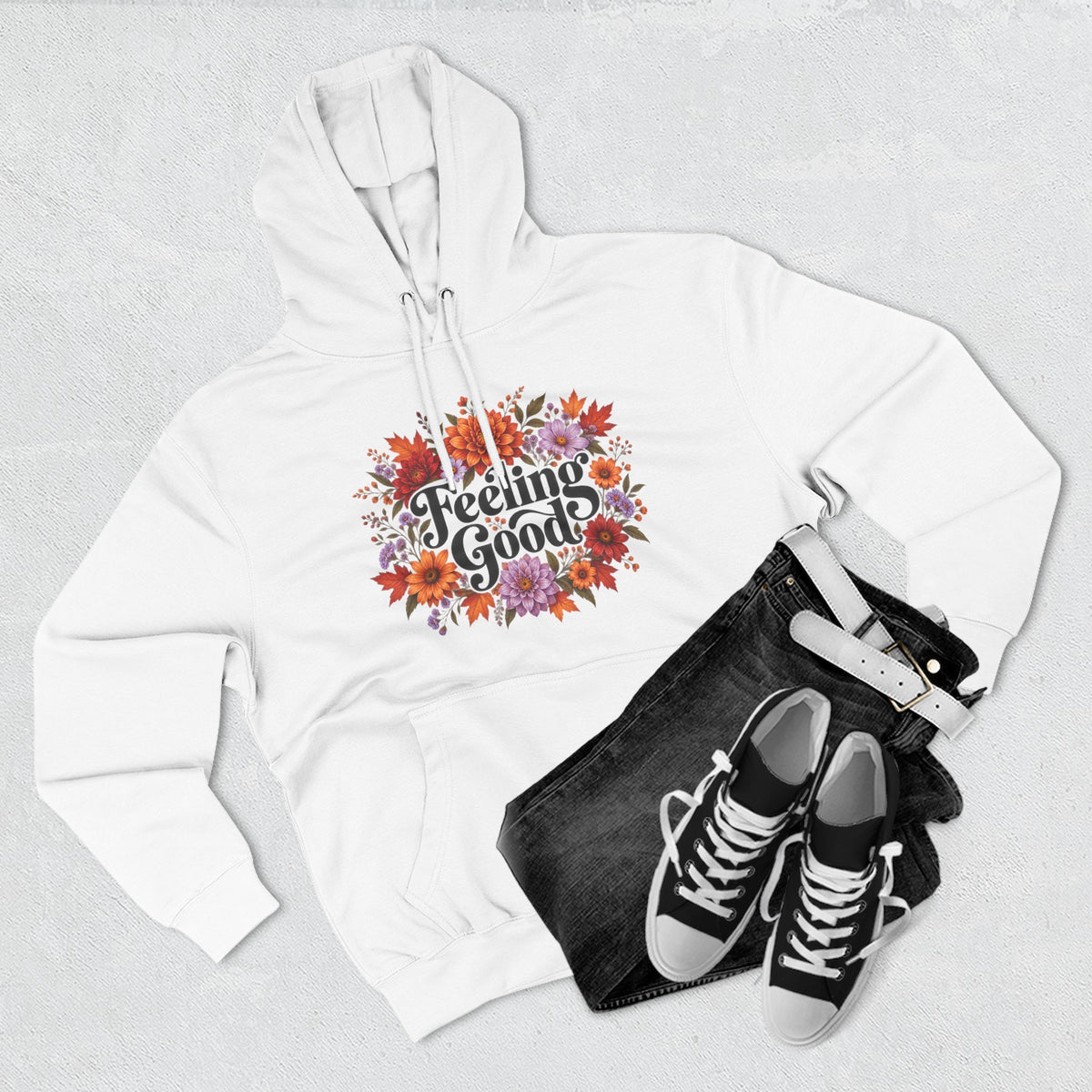 Feeling Good floral fall hoodie, view 10