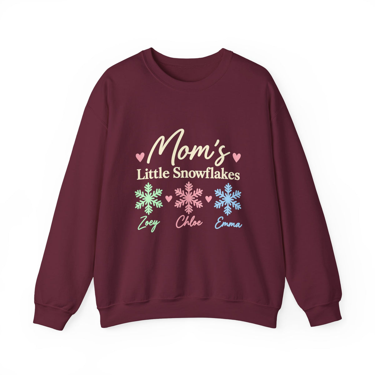 Personalized Little Snowflakes sweatshirt with kids names, view 6