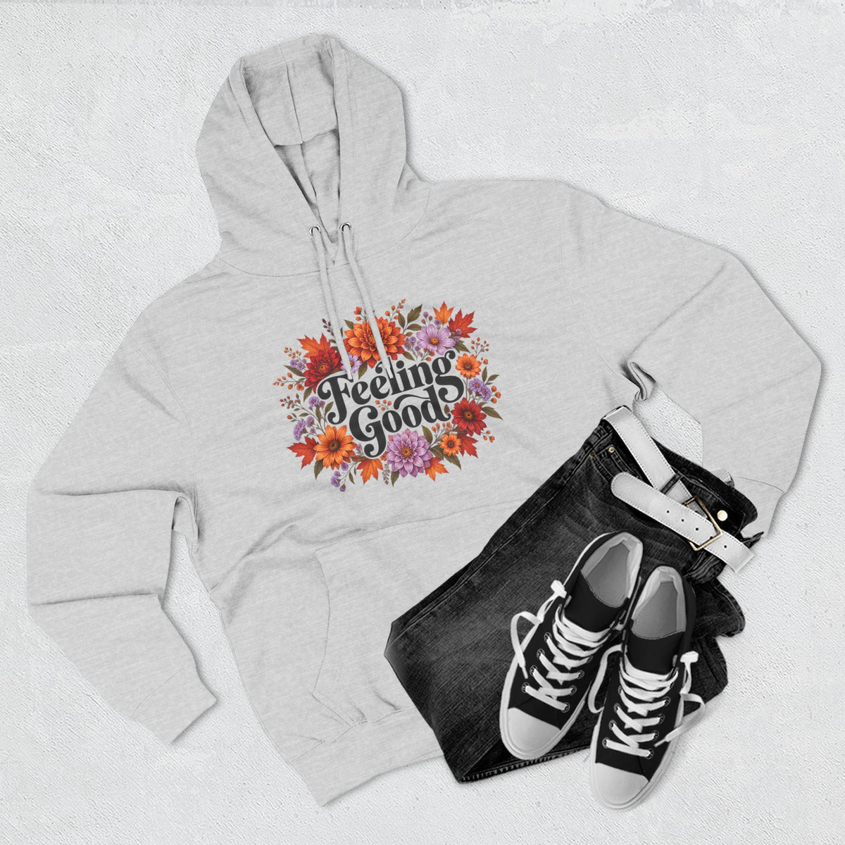 Feeling Good floral fall hoodie, view 7