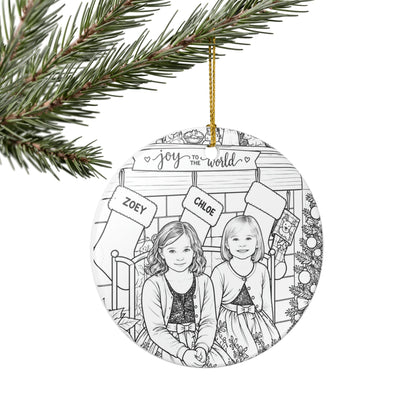 Custom photo Christmas ornament, personalized ceramic picture keepsake, view 10