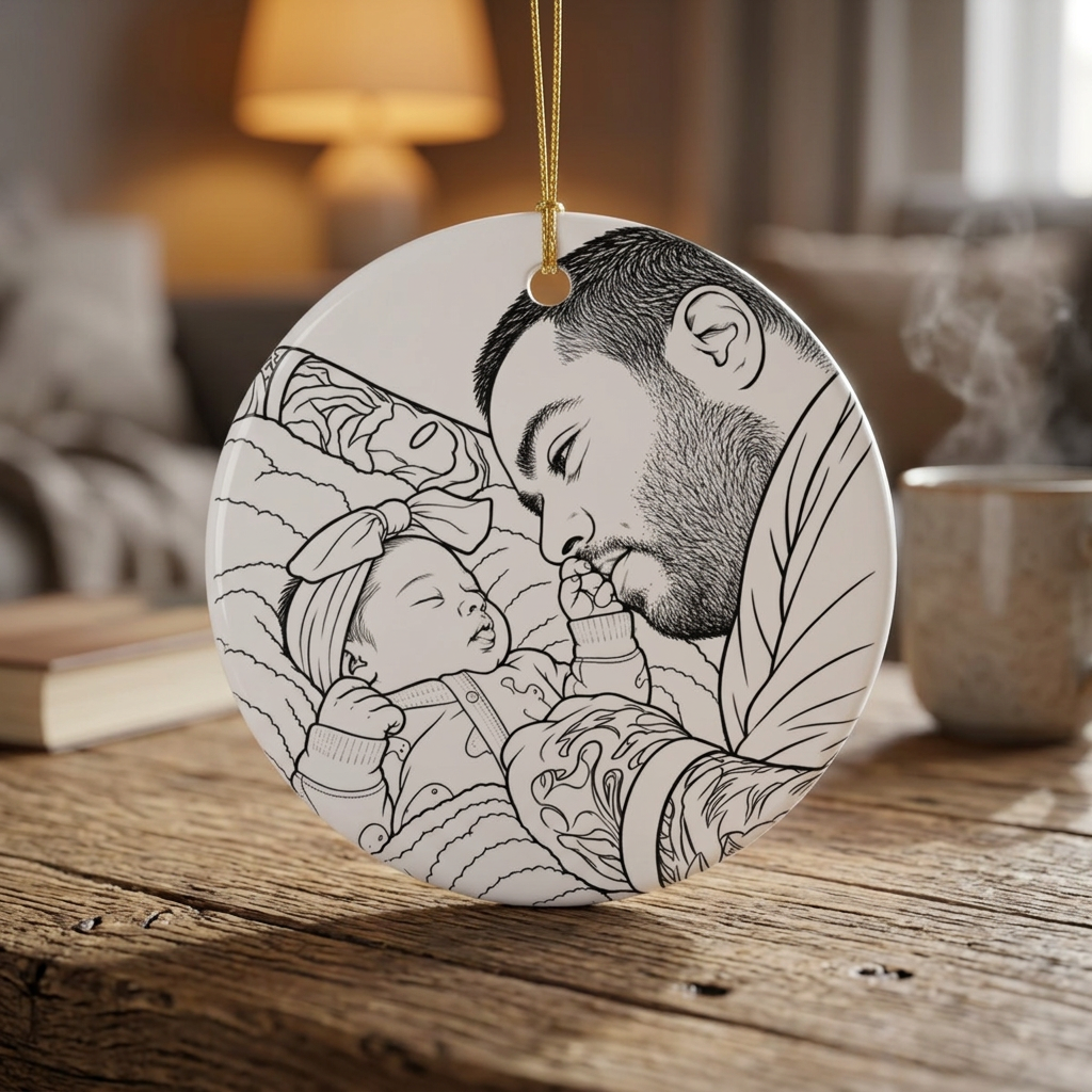 Baby's First Christmas 2026 personalized ceramic ornament with baby name, view 9