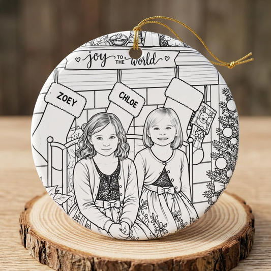 Custom photo Christmas ornament, personalized ceramic picture keepsake