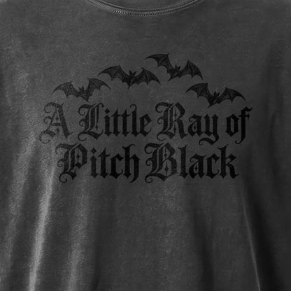 A Little Ray of Pitch Black acid wash gothic bat t-shirt, view 5