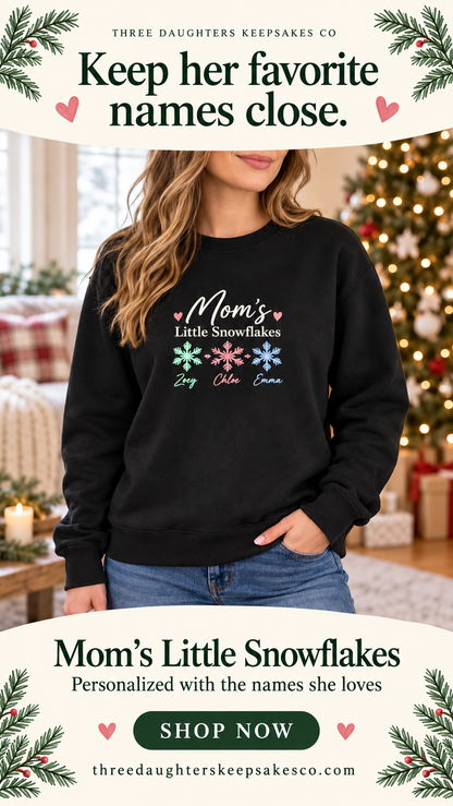Personalized Little Snowflakes sweatshirt with kids names, view 10