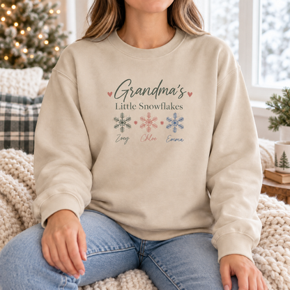 Personalized Little Snowflakes sweatshirt with kids names, view 16