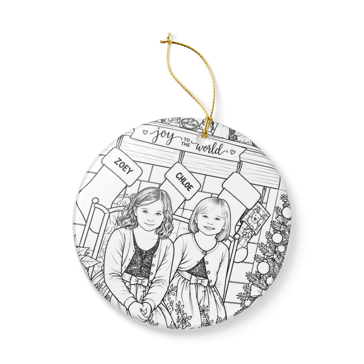 Custom photo Christmas ornament, personalized ceramic picture keepsake, view 8
