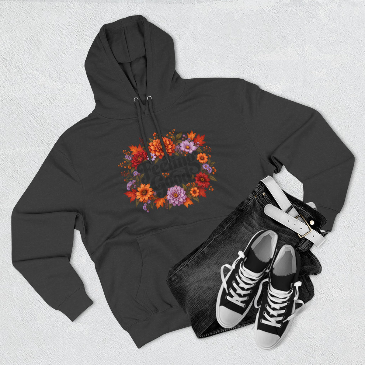 Feeling Good floral fall hoodie, view 14