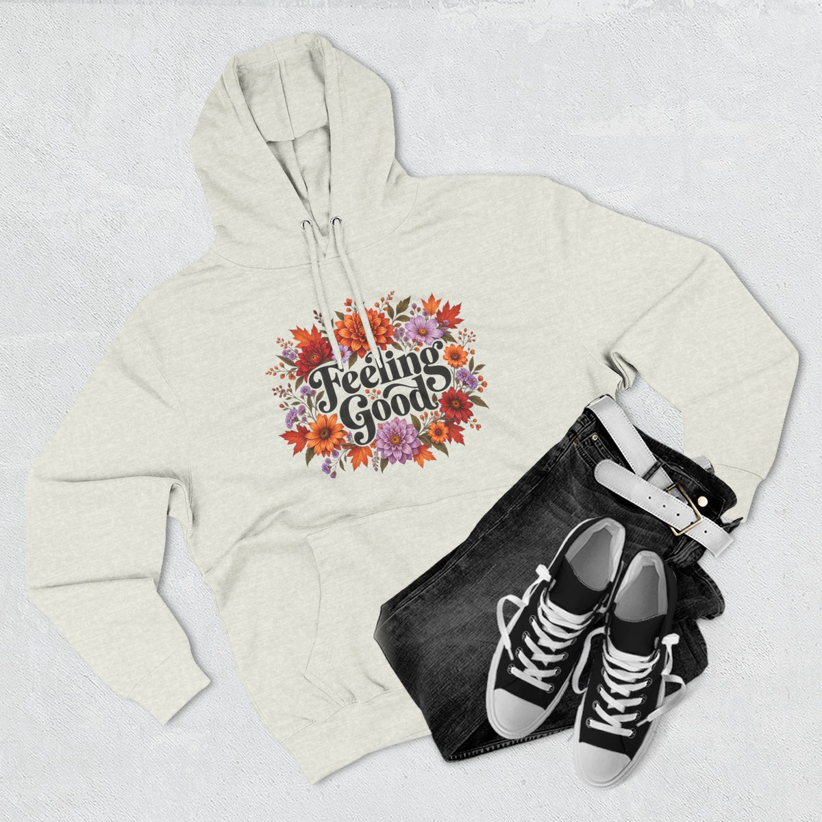 Feeling Good floral fall hoodie, view 17