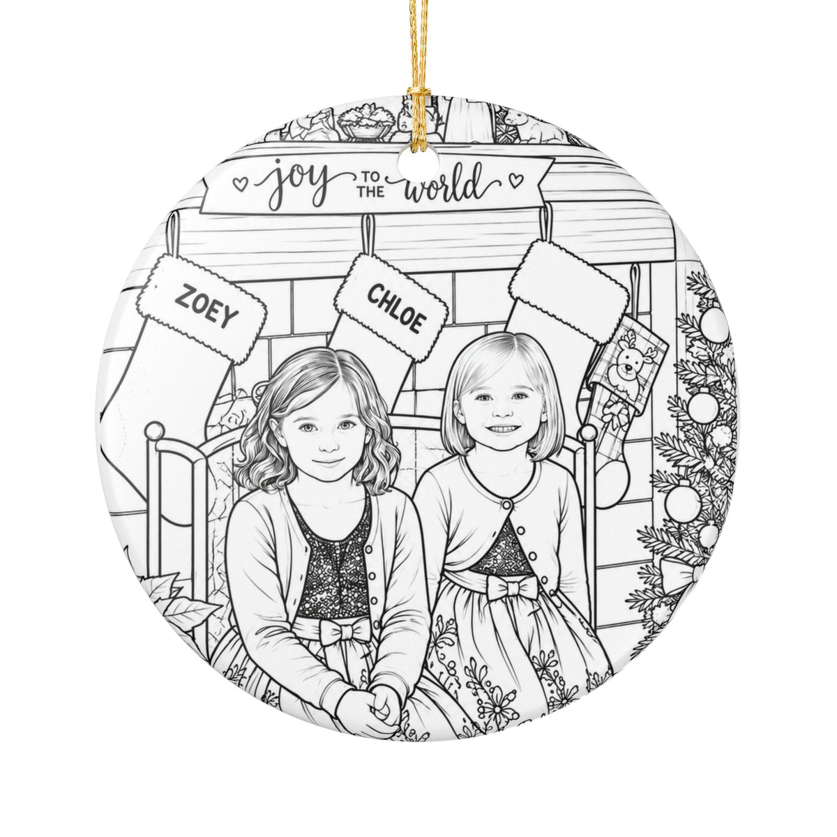 Custom photo Christmas ornament, personalized ceramic picture keepsake, view 4