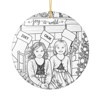 Custom photo Christmas ornament, personalized ceramic picture keepsake, view 4
