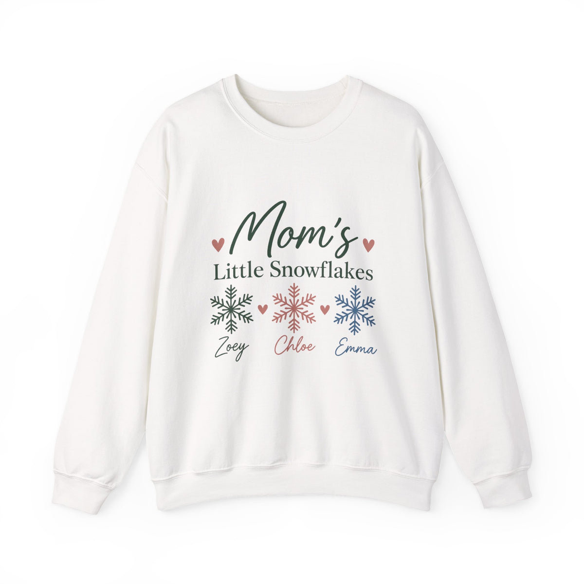 Personalized Little Snowflakes sweatshirt with kids names, view 2