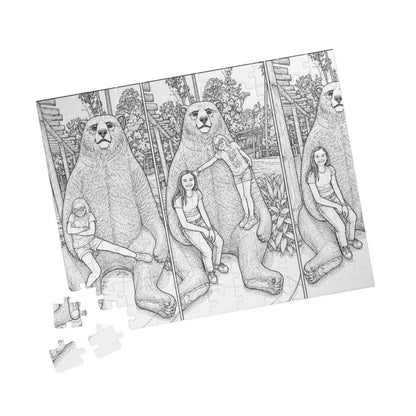Custom photo puzzle with coloring book style portrait, 110 pieces, view 3