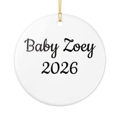 Baby's First Christmas photo ornament with baby name and year, view 3