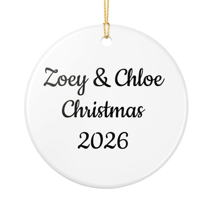 Custom photo Christmas ornament, personalized ceramic picture keepsake, view 5