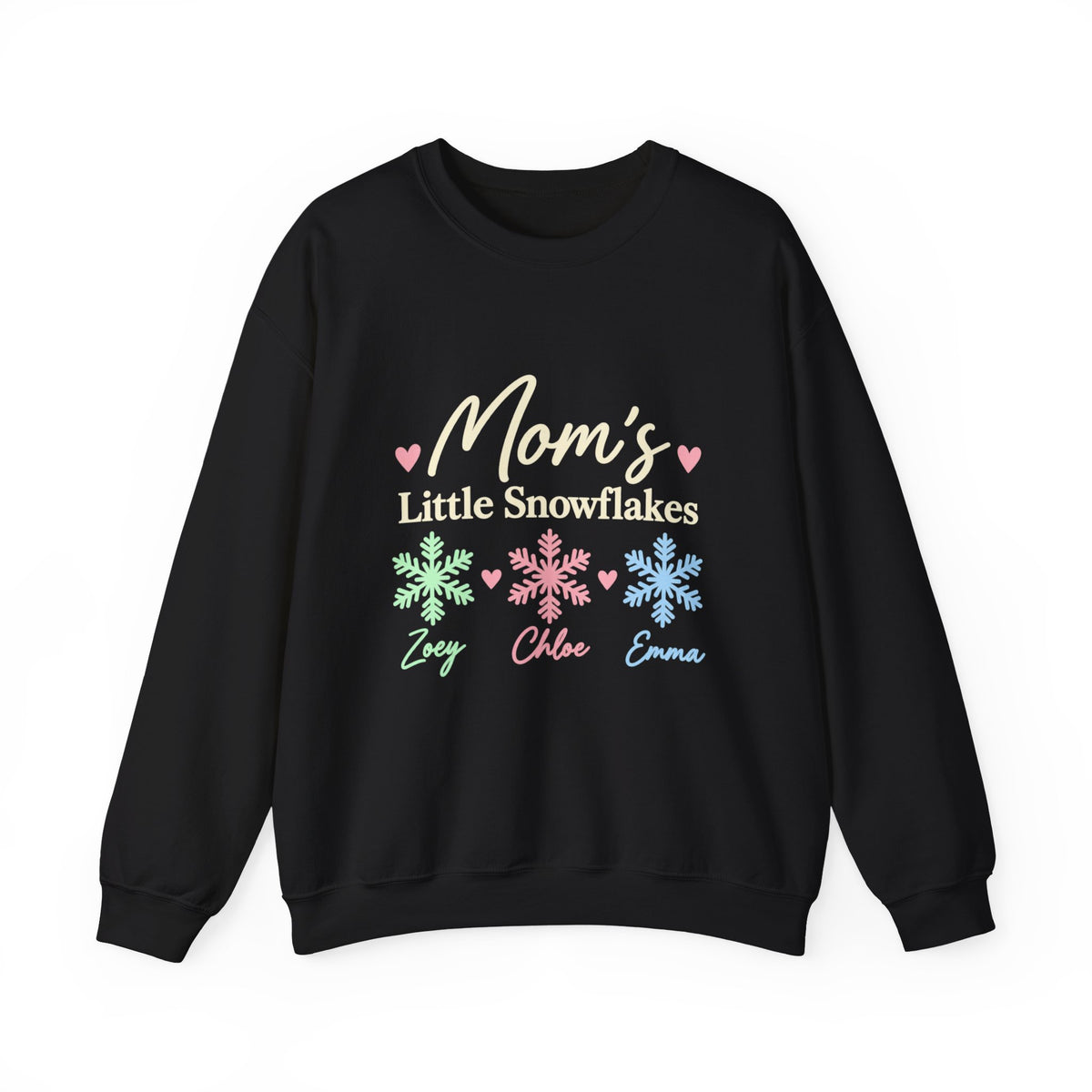 Personalized Little Snowflakes sweatshirt with kids names, view 3
