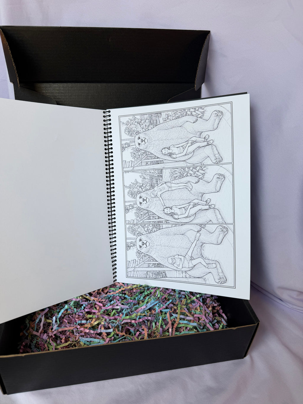 Personalized coloring page created from a group photograph