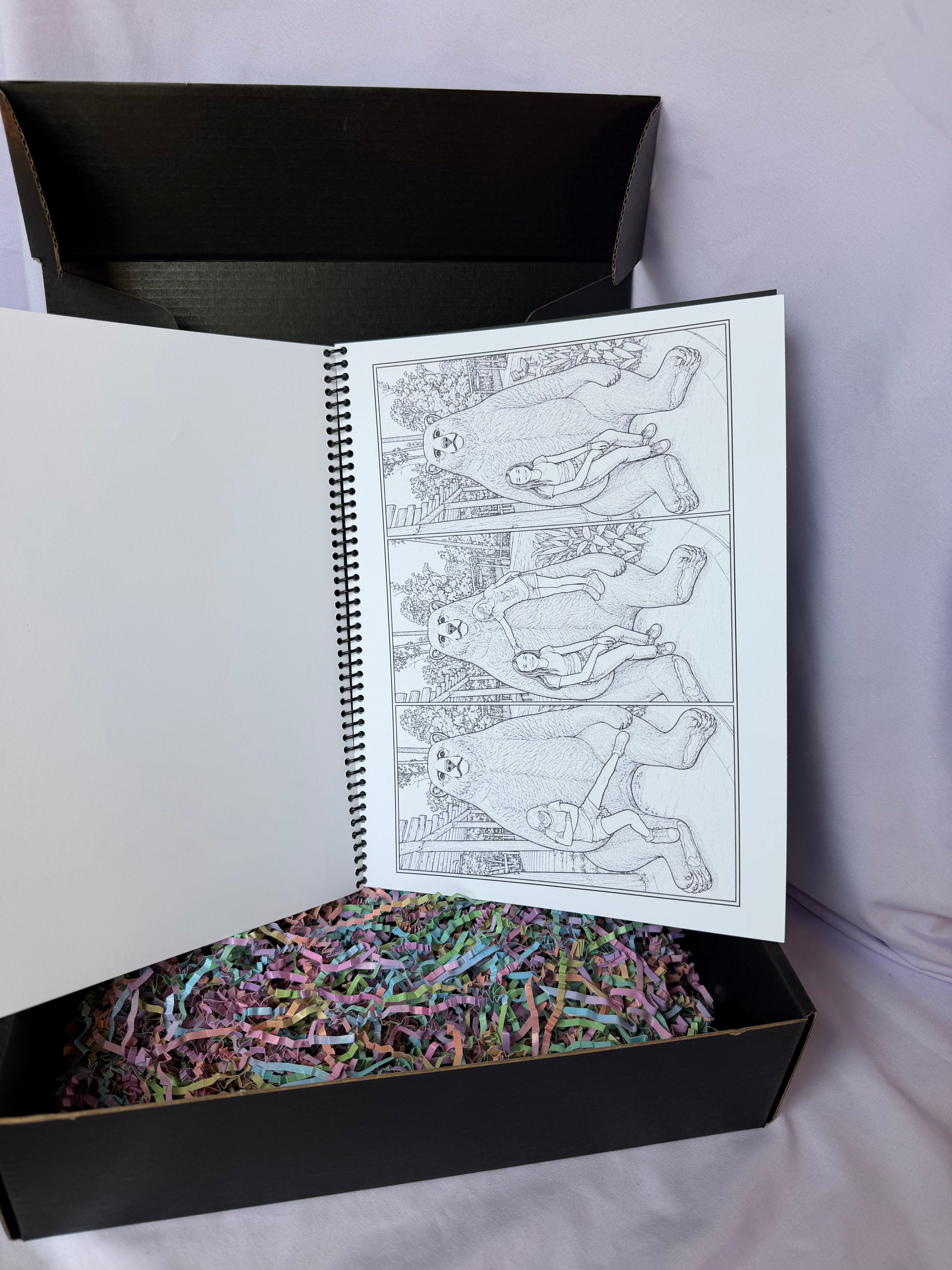 Personalized coloring page created from a group photograph