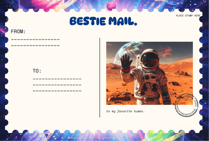 Bestie Mail personalized space-themed BFF pen pal gift box