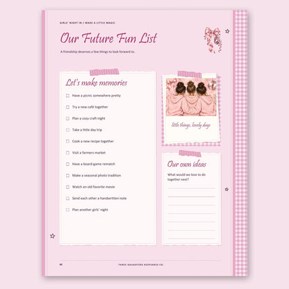 Our future fun list page for planning adventures with friends