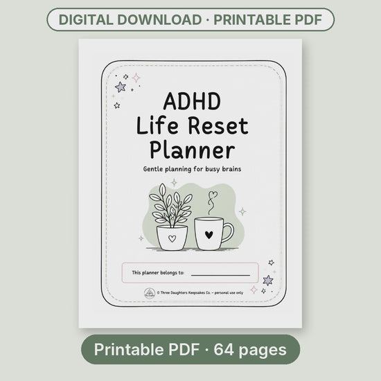 Flip-through video of the ADHD Life Reset Planner printable PDF pages
