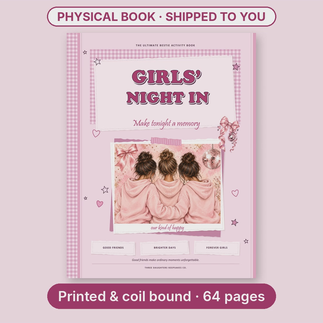 Flip-through video of the printed Girls' Night In activity book